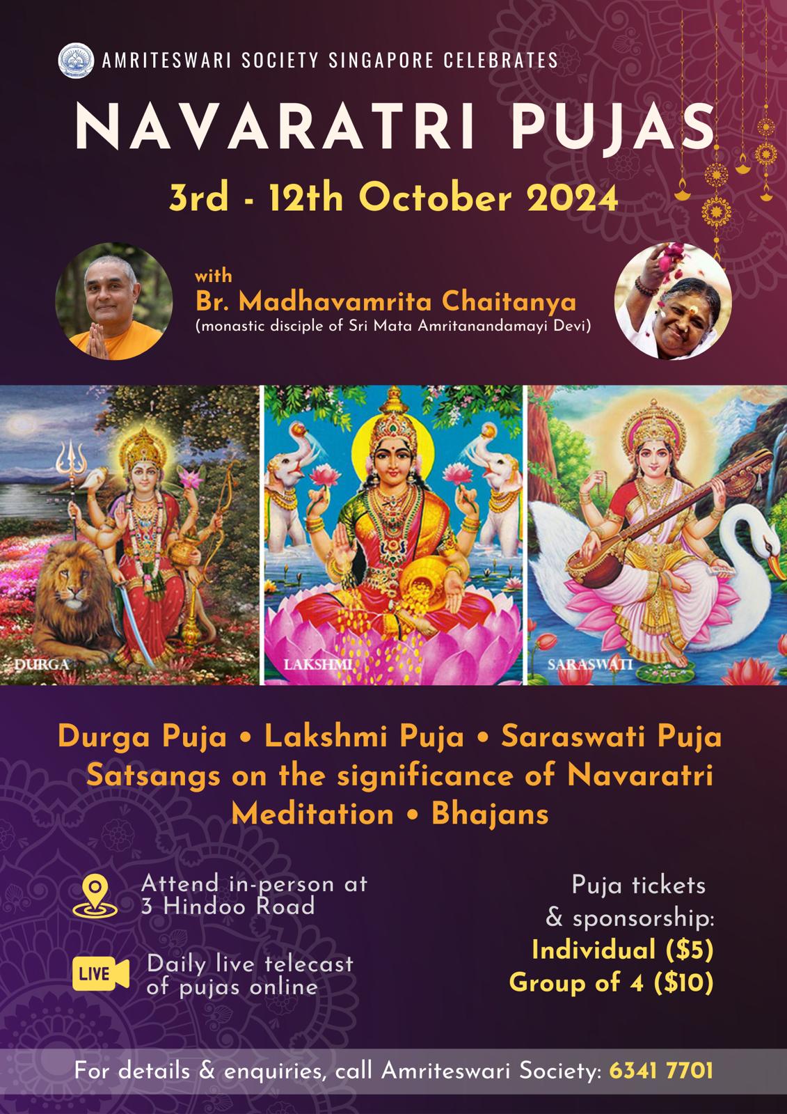 Navaratri Puja 2024 Day 4 Amriteswari Society, Singapore